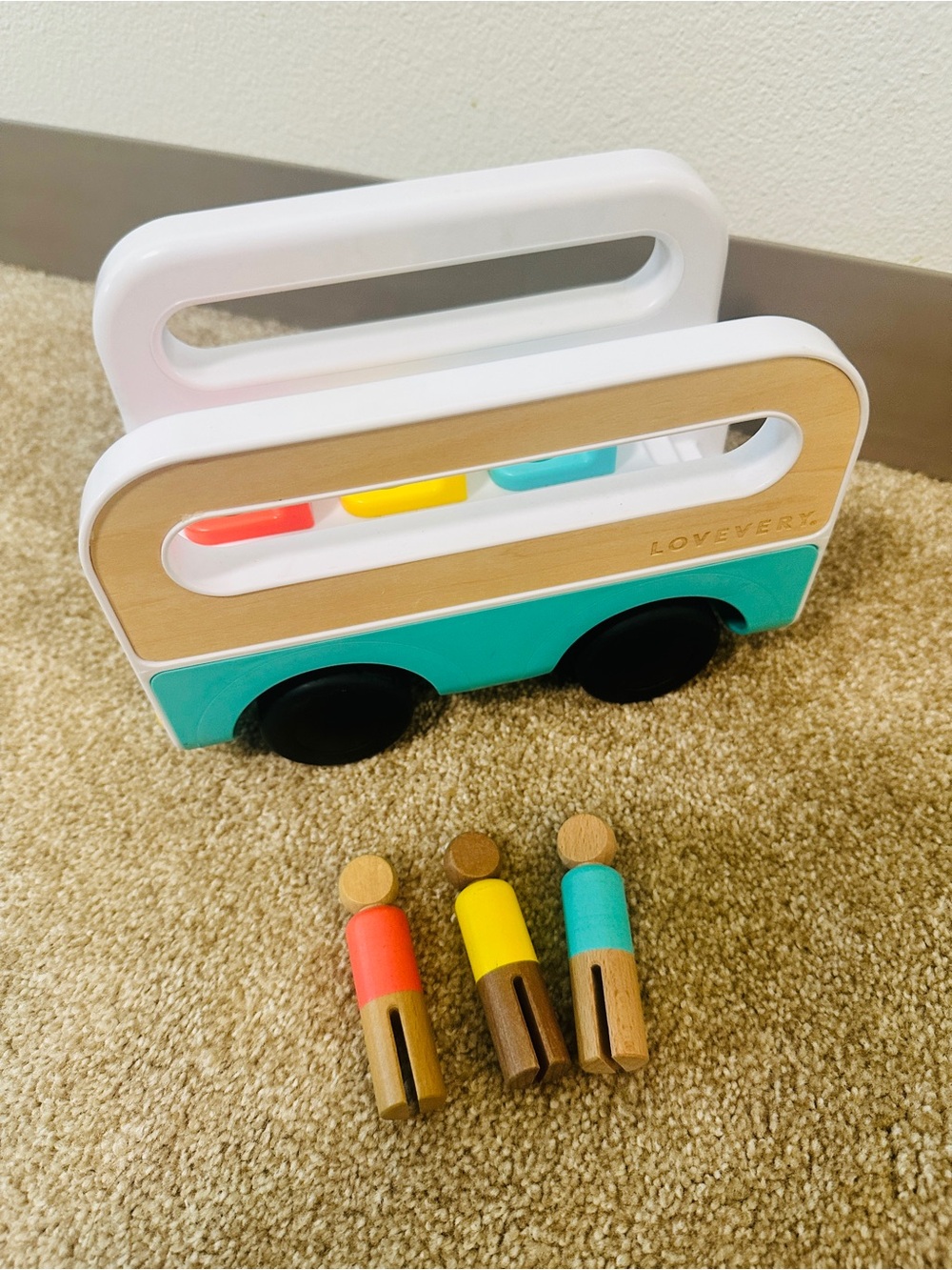 Lovevery Wooden Bus with peg people Toy - Picture 4 of 5